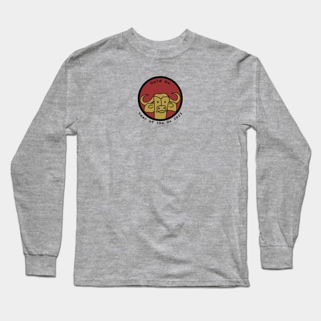 Small Portrait of a Gold Ox for Year of the Ox 2021 Long Sleeve T-Shirt by ellenhenryart
